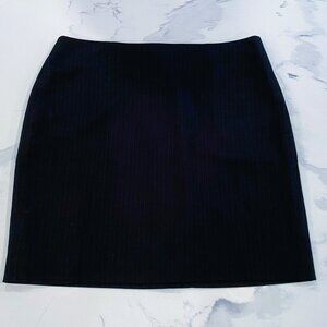 Banana Republic - 90s, Pinstriped, Back Split, Black, Blue, Skirt - Size 10